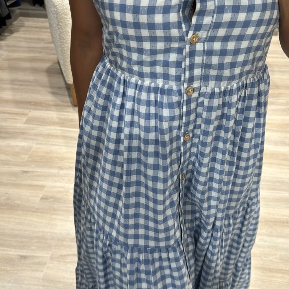 Shabby Chic Blue and White Gingham Dress - Picture 3 of 4